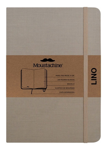 Libreta Moustachine Classic Lino Habano Claro Mediano A5