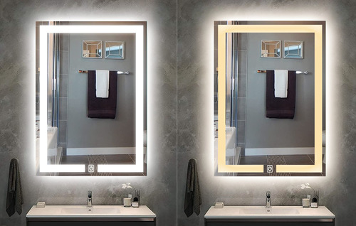 Espejo Led 80x60 Rectangular Con Luz Fría Y Cálida
