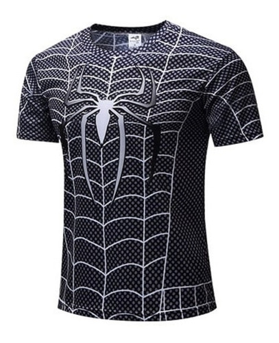 Playera Spiderman Negro Marvel Endgame Avengers Gym Unisex