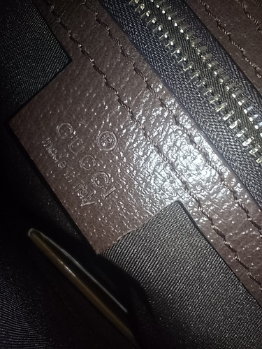 Bolso Gucci Marrón Claro Letras Oro Marrón (Usado)
