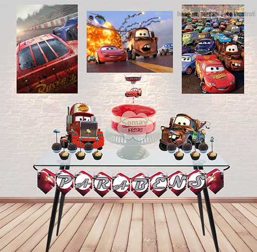 Kit Festa - Só Um Bolinho - Carros - A3 E 3 Disp