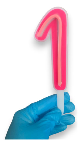 2 Pack Velas 15cm P/ Pastel Luz Neon Números Cumpleaños Vela