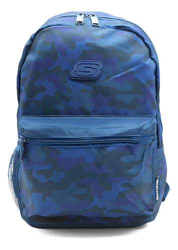 Set Skechers Escolar De Tres Piezas Incluye Mochila Con Portalaptop Una Lonchera Térmica Y Lapicera De Un Compartimento Color Azul Marino Diseño De La Tela Lisa