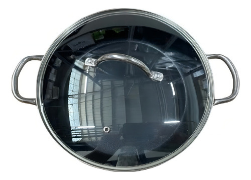 Conjunto 2 Panelas Frigideira E Saute 28cm Aluminio E Inox Cor Cinza