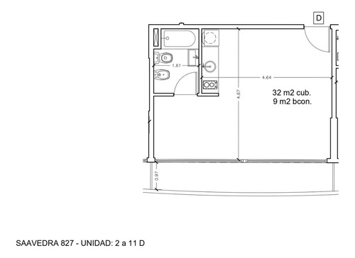 Departamento Venta 1 Ambiente San Cristobal Balcon