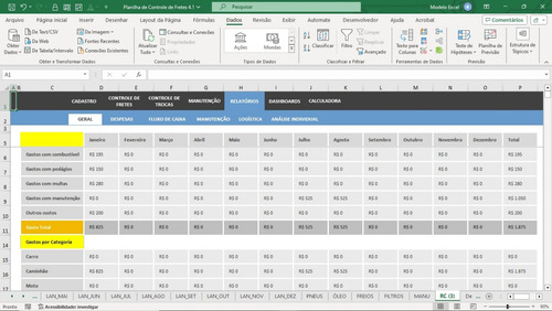 Planilha De Controle De Fretes 4.0
