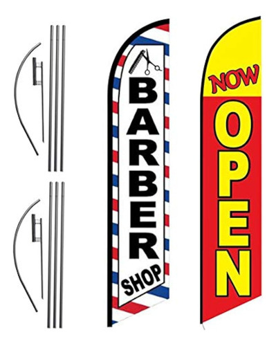 Ffn Barber Shop Y Amarillo Ahora Abierto 15 Pies Publicidad 