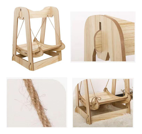 Hamaca De Madera Con Forma De Columpio Para Gatos, Estable,