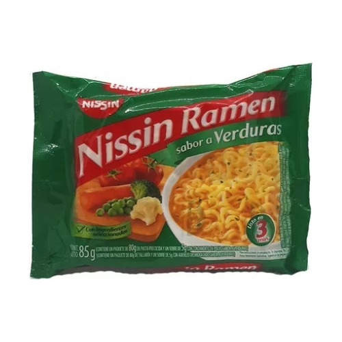 Fideo Instantáneo Nissin Ramen Sabor Verduras 85 Gr