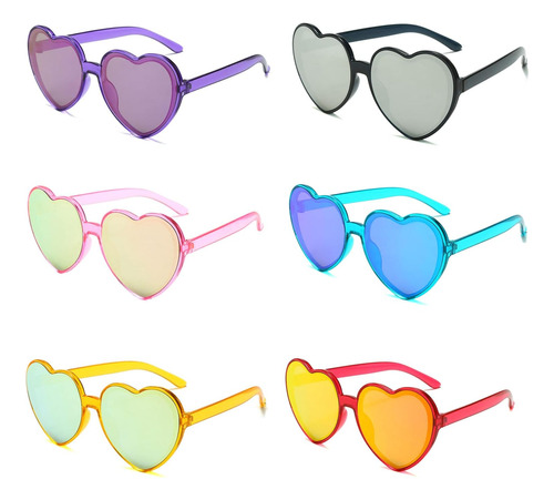 Yameize Paquete De 6 Gafas De Sol De Color Neón Con Forma De