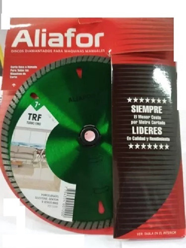 Disco Diamantado Aliafor Turbo Fino 180mm  Trf-7