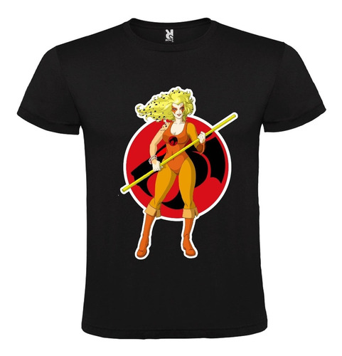  Polera Retro Cheetara Thundercats Mujer Algodón Negra