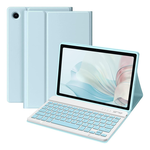 Funda Con Teclado Morecco Para Galaxy Tab A8 Azul
