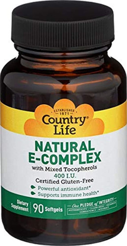 Country Life - Compuesto De Vitamina E Natural, 400 Ui Con T