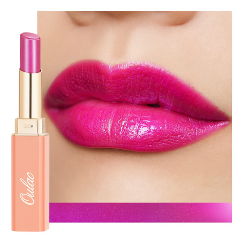 Oulac Lapiz Labial Morado Rosa Hidratante, 2 En 1, Acabado J