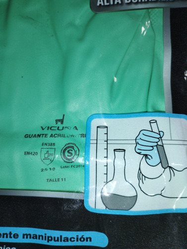 Guantes Vicuña Activo Nitrilo Verde Para Químicos Nuevos