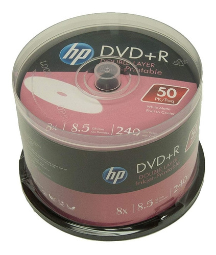 50 Dvd+r Printable Dl Hp Dual Layer 8.5gb Cmc Magnetcs Xbox