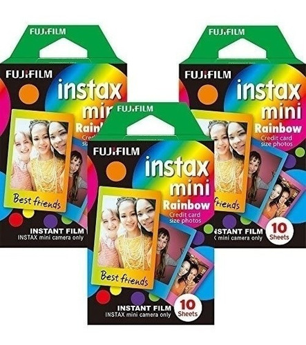 Fujifilm Instax Mini Instant Rainbow, 3 Pack De 10 Hoj Fr2em