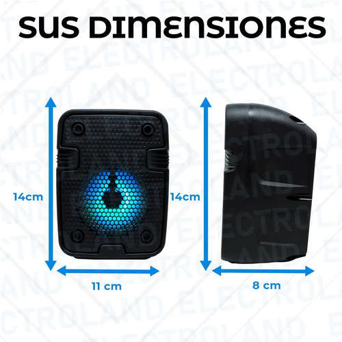 Imagen 4 de 10 de Parlante Bluetooth Portátil Led Inalámbrico Usb Recargable
