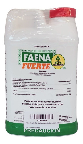 Faena Fuerte Herbicida Elimina Maleza Pasto Zacate Glifosato