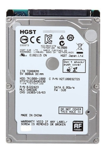 Disco Duro Interno Hgst Disk Drive 7k1000-1000 1tb 7200rpm