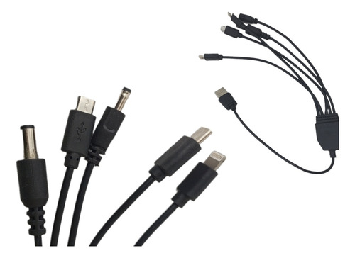 Cable Usb 5 Puntas Micro Usb/tipo C/ iPhone/plug