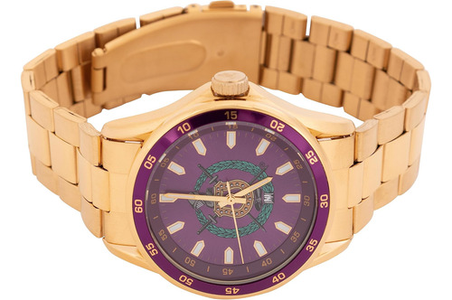 Desert Cactus Omega Psi Phi Reloj Color Dorado Metal Crest