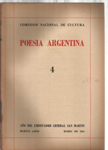 Poesía Argentina: Nro 4. Bs.as., 1950.