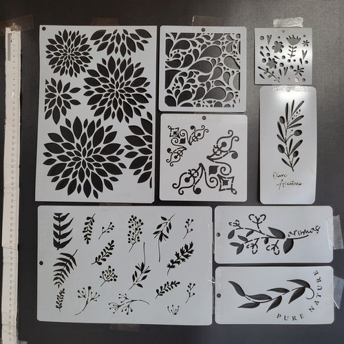 Pack 9 Stencils Decorativos Varias Unidades Diseños Oferta