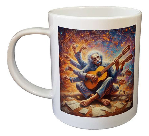 Taza Plastico Einstein Muchos Brazos Tocando Guitarra