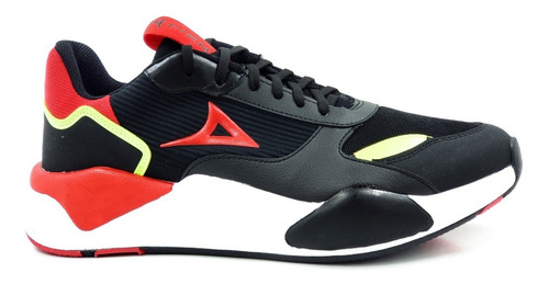 Tenis Casual Pirma 5040 Negro/rojo-hombre