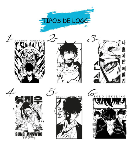 Termo De Solo Leveling, Anime, Con Personalizado Negro