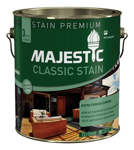 Stain Classic Majestic 3,6l Renner Cor Mogno