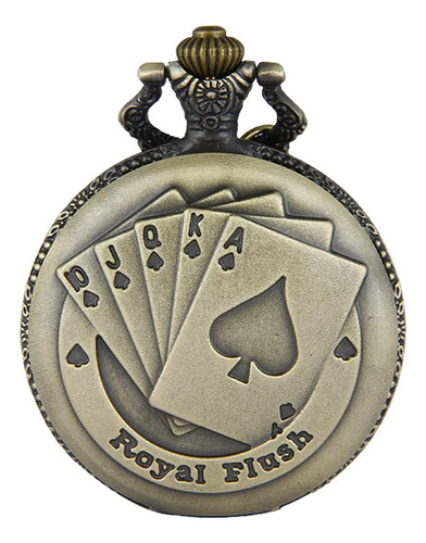Jewelrywe Steampunk Antique Royal Flush Poker Cards Hombres