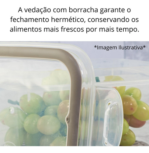 Pote Hermético Retangular Com Escorredor 4 Litros Plasutil
