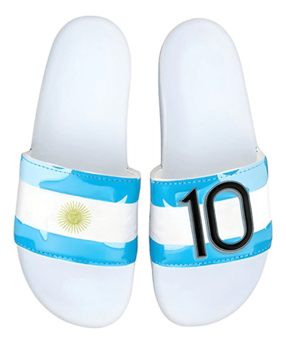 Chinelas Bagunza Hombre Messi Blancas