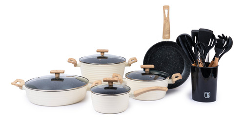 Pack Batería Savannah 9 Pz+set 12 Utensilios Negro Simplit