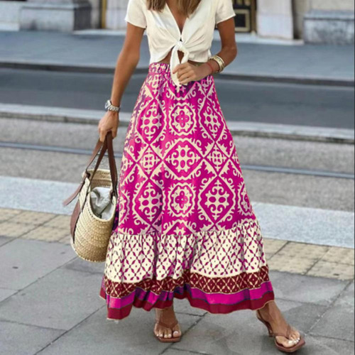 Faldas Largas Bohemias De Verano Para Mujer, Falda