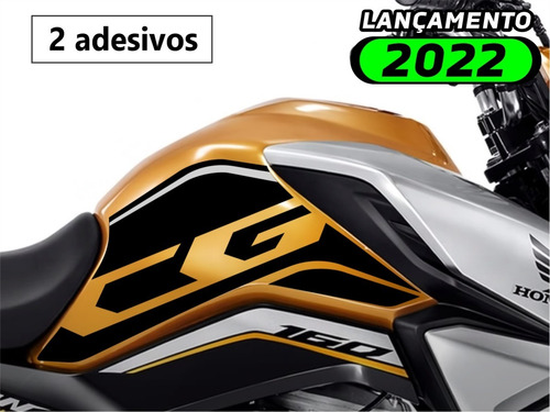 Adesivo Cg Titan 160 2022 Tanque Lat. Moto Amarelo