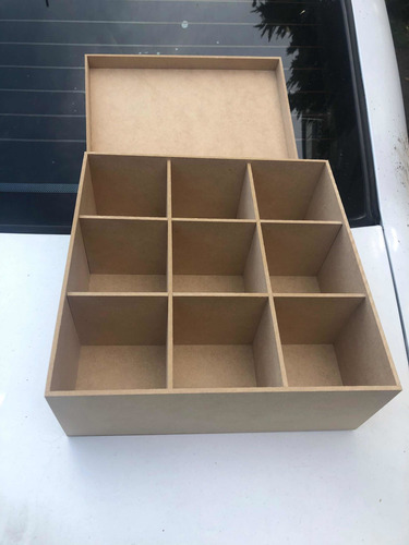 Caja De Madera (mdf) Para Te 9 Divisiones 3mm