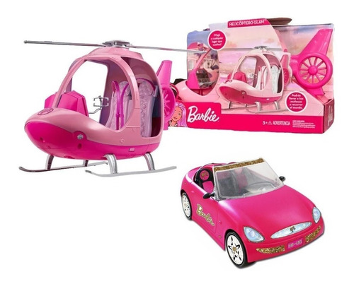 Barbie Helicoptero + Auto Para Muñecas Original Lelab