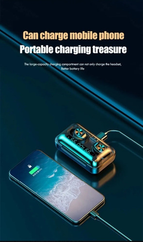Imagen 6 de 9 de Audifonos Inalámbricos F9-10 Tws Waterproof+power Bank + Mic