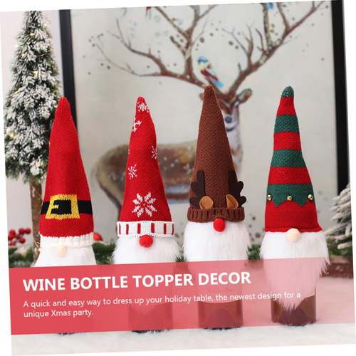 Tapa Para Botella De Vino Christmas Gnomes, Tapón Para Botel
