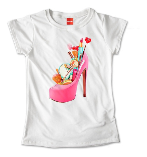 Blusa Mujer Niña Playera Make Up Maquillaje Zapatillas #907