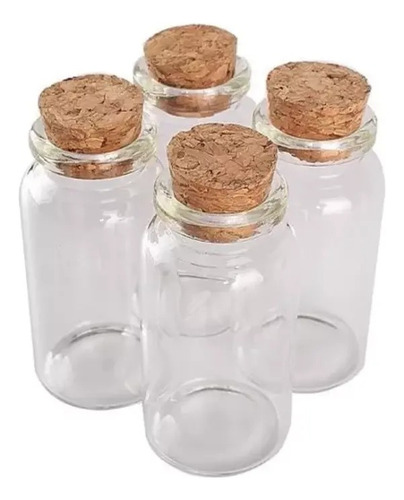 60 Botellitas Botella Vidrio Con Corcho Souvenir 6x2cms 14ml