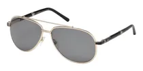 Comprar Lentes Gafas Mont Blanc Mb526s Gold Black Aviador Italy 62mm