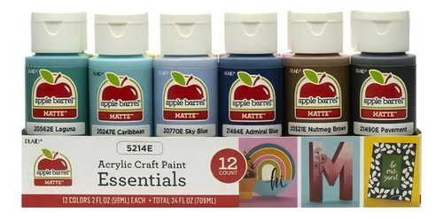 Set Pinturas Acrílicas De 12 Piezas 59 Ml Apple Barrel