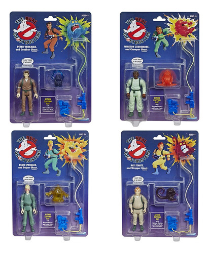 Set Ghostbusters De Los Verdaderos Cazafantasmas 4 Figuras