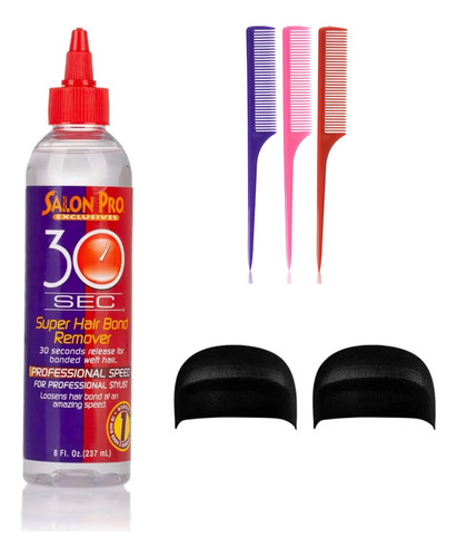 Salon Pro 30 Sec Hair Bond Remover 8 Oz (incluye 3 Piezas De