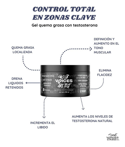 Gel Corporal Abs Test De Voices Labz 250ml En Tarro 50 Servs Bergamota